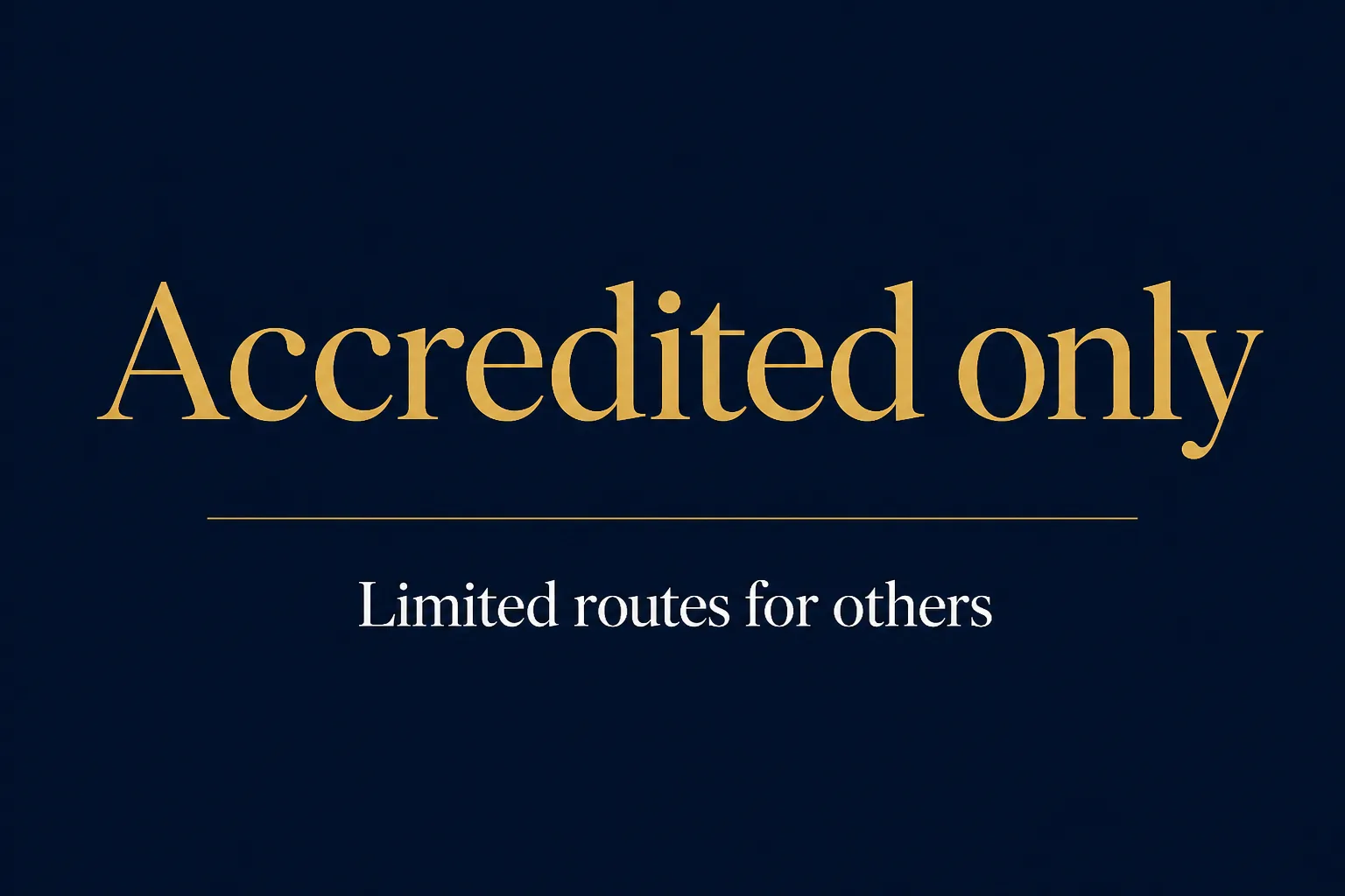 Stat card highlighting that most pre-IPO deals are limited to accredited investors, with limited routes for others